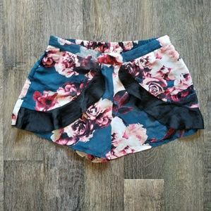 Band of Gypsies Floral Ruffle Shorts